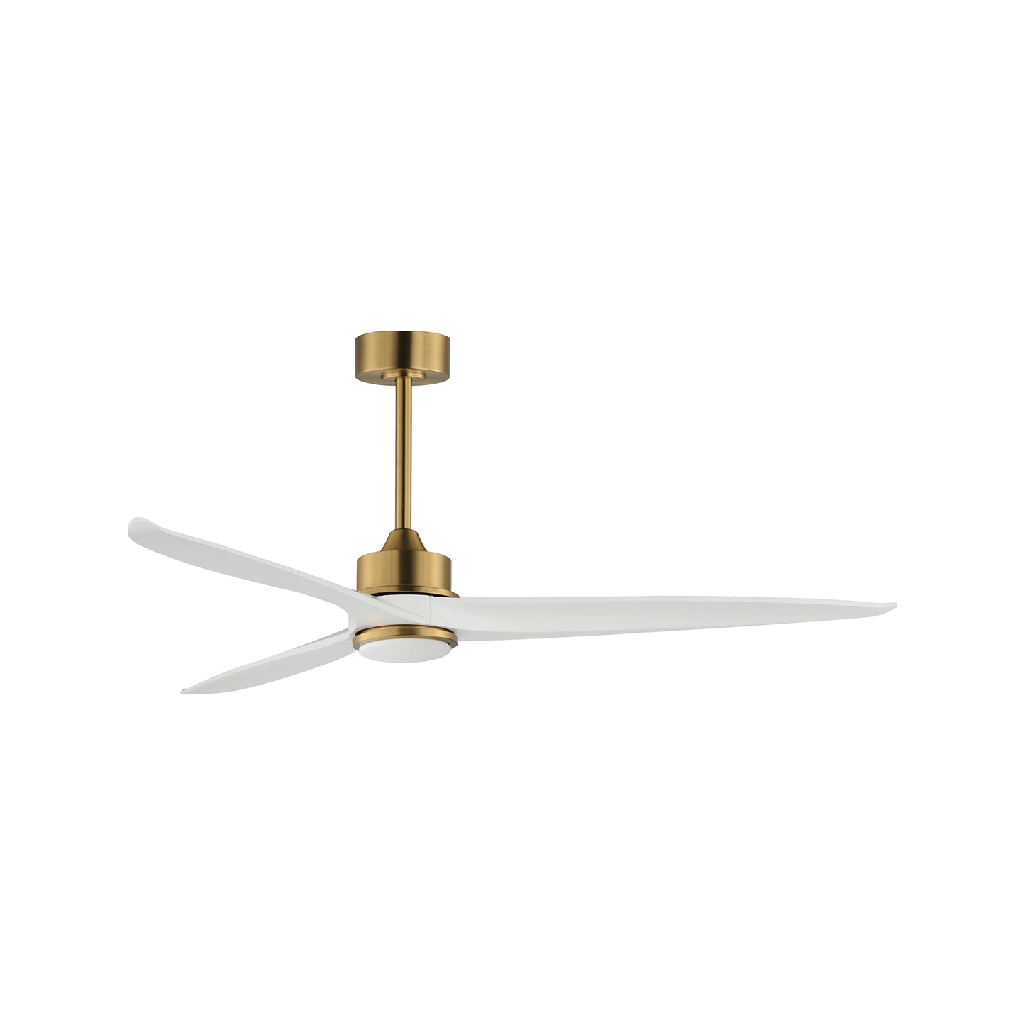 Woodwind LED Ceiling Fan in Natural Aged Brass (72-Inch).