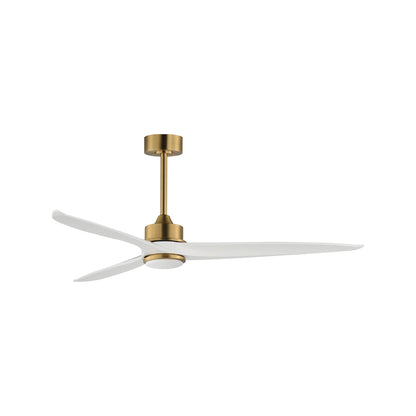 Woodwind LED Ceiling Fan in Natural Aged Brass (72-Inch).
