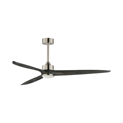 Woodwind LED Ceiling Fan in Satin Nickel (80-Inch).