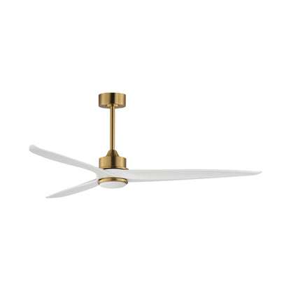 Woodwind LED Ceiling Fan in Natural Aged Brass (80-Inch).