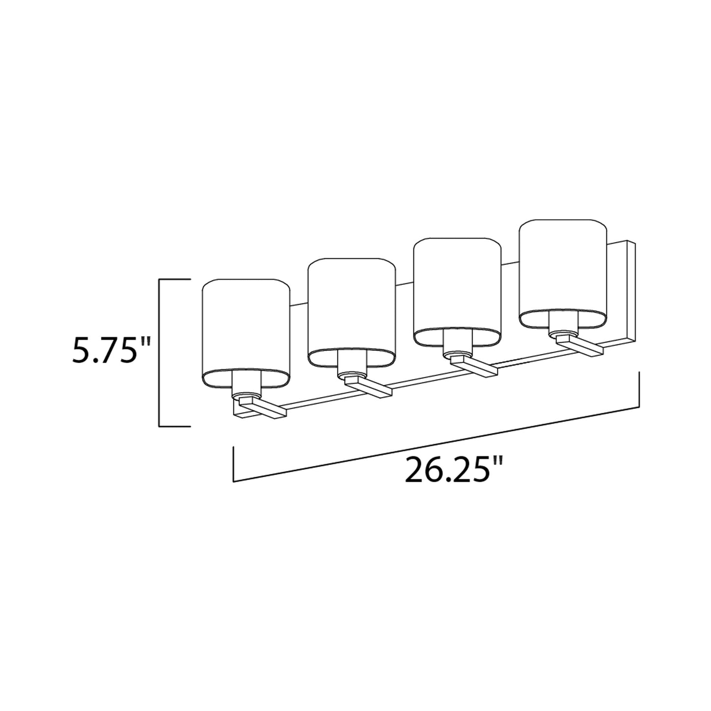 Wrap Bath Vanity Light - line drawing.