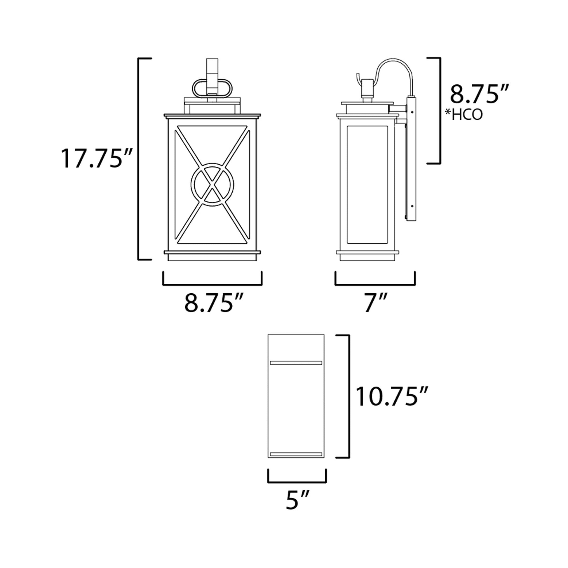Yorktown Outdoor Wall Light - line drawing