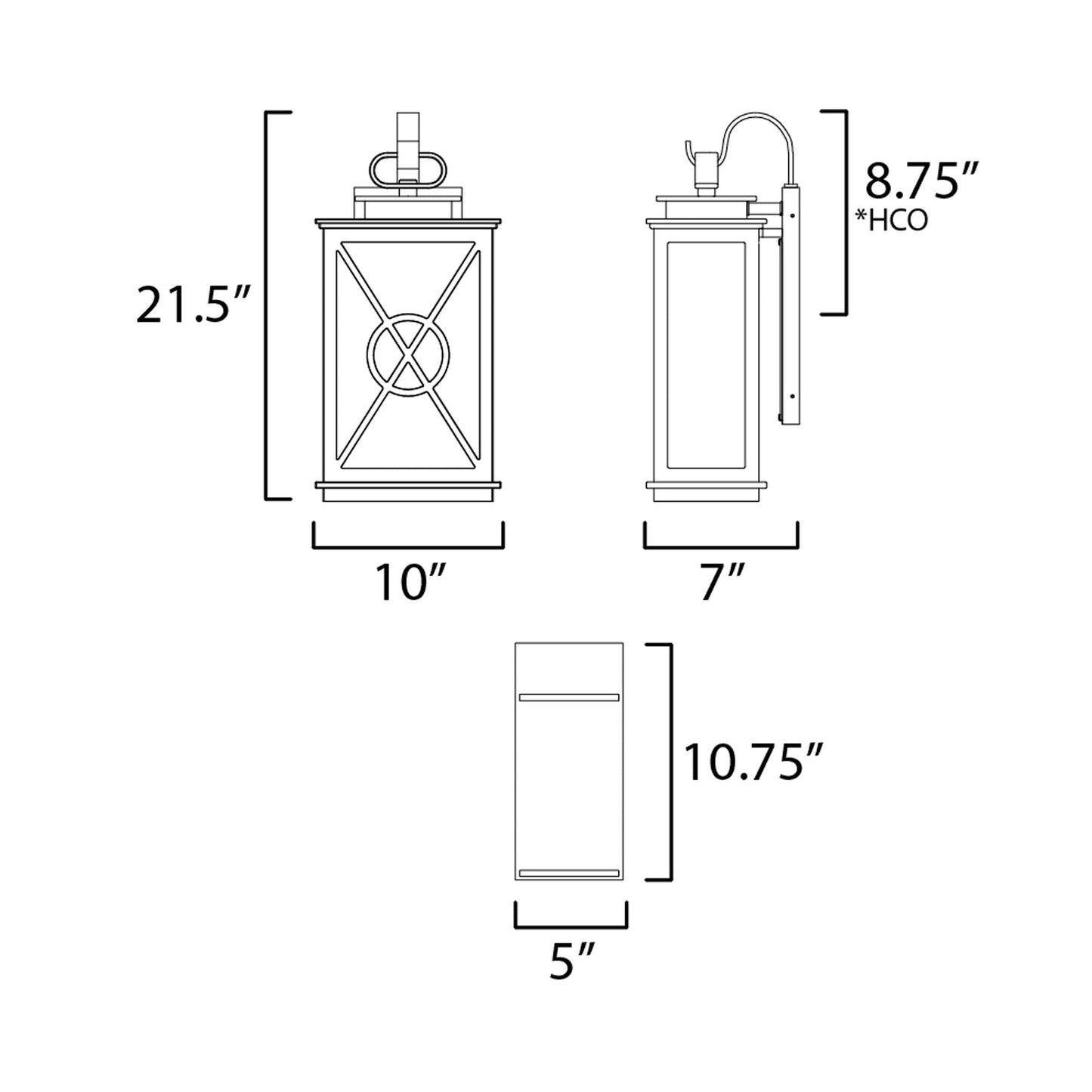 Yorktown Outdoor Wall Light - line drawing