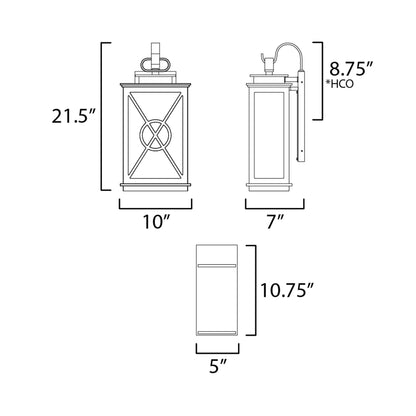 Yorktown Outdoor Wall Light - line drawing
