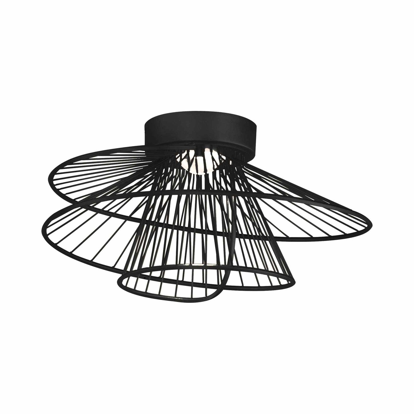 Zeta LED Flush Mount Ceiling Light in Black.