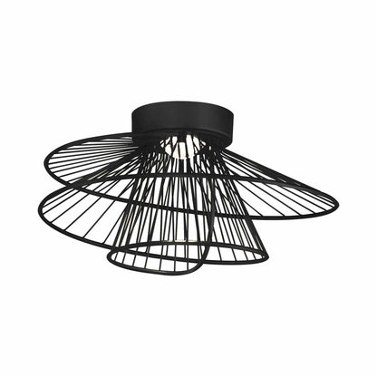 Zeta LED Flush Mount Ceiling Light in Black.