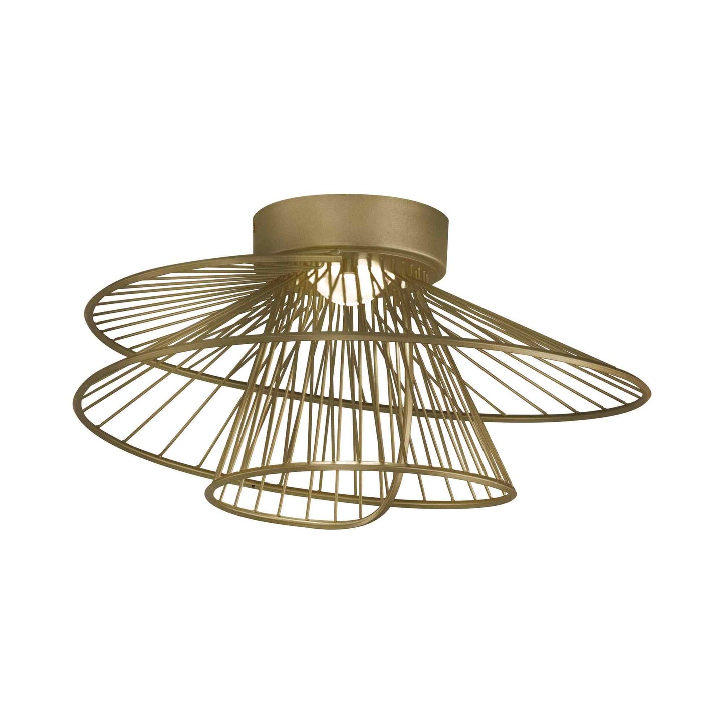 Zeta LED Flush Mount Ceiling Light in Natural Aged Brass.