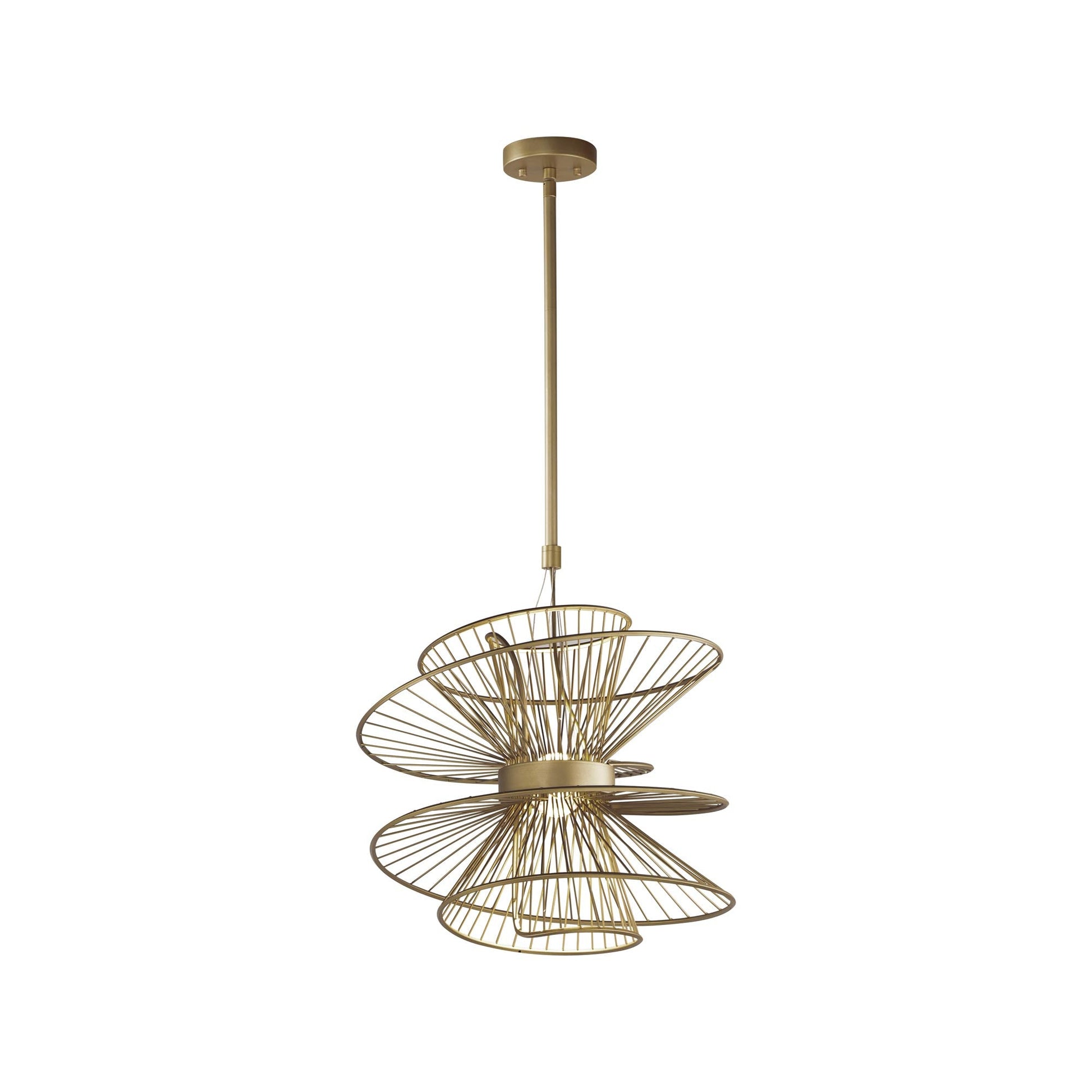 Zeta LED Pendant Light in Natural Aged Brass (Medium).