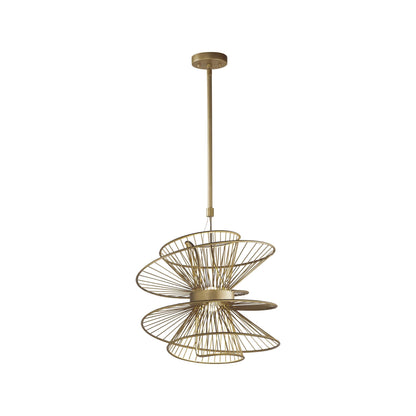 Zeta LED Pendant Light in Natural Aged Brass (Medium).