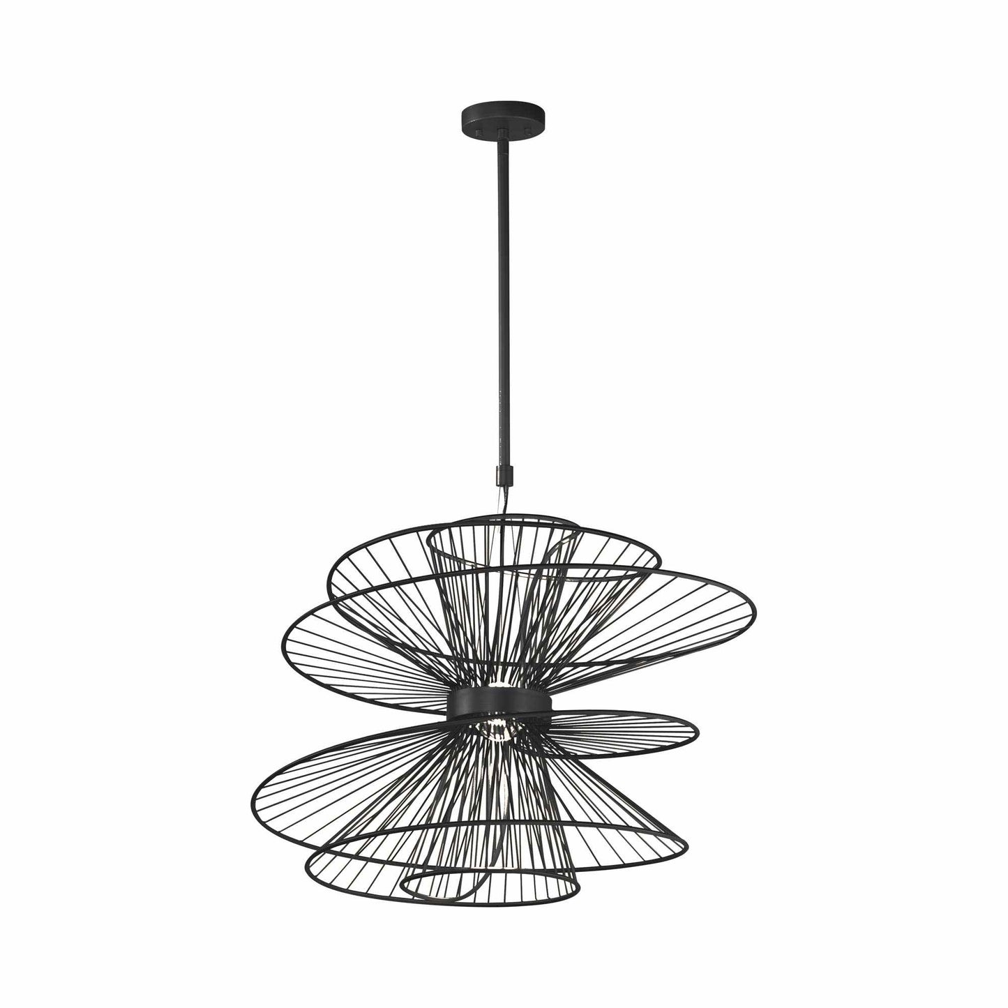 Zeta LED Pendant Light in Black (Large).