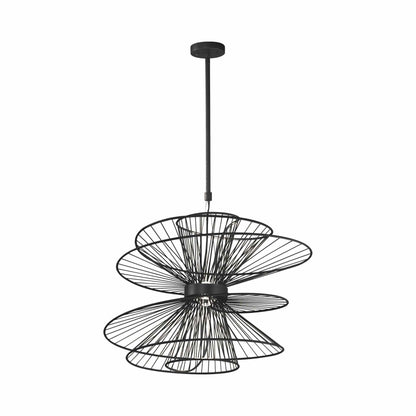 Zeta LED Pendant Light in Black (Large).