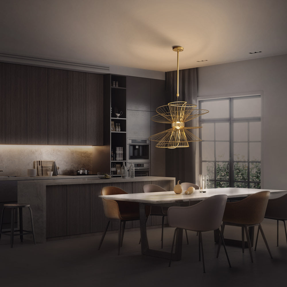 Zeta LED Pendant Light in dining room.