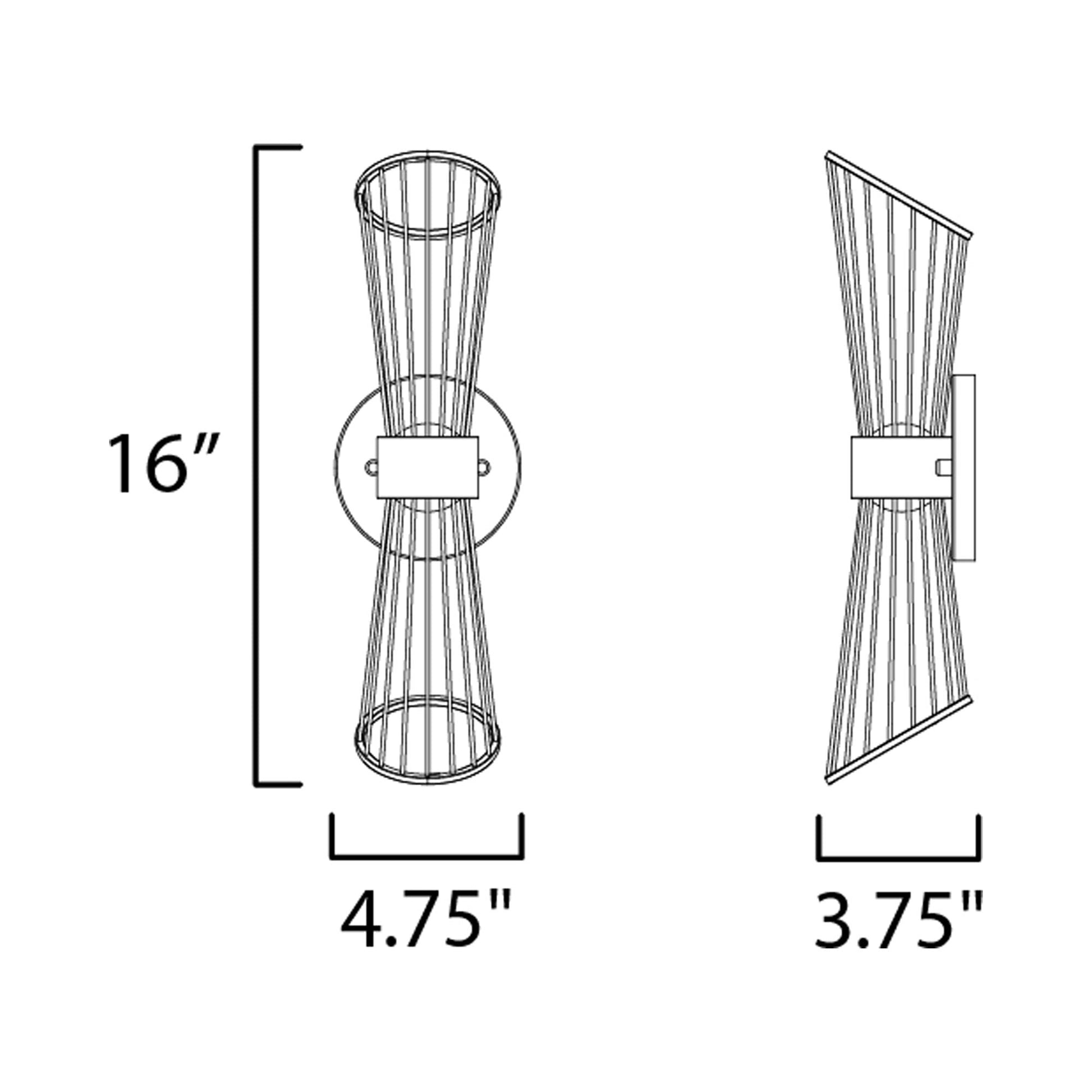 Zeta LED Wall Light - line drawing.