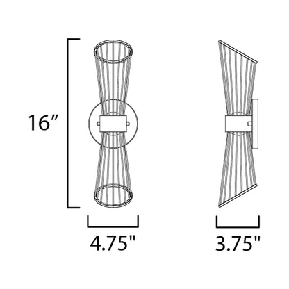 Zeta LED Wall Light - line drawing.