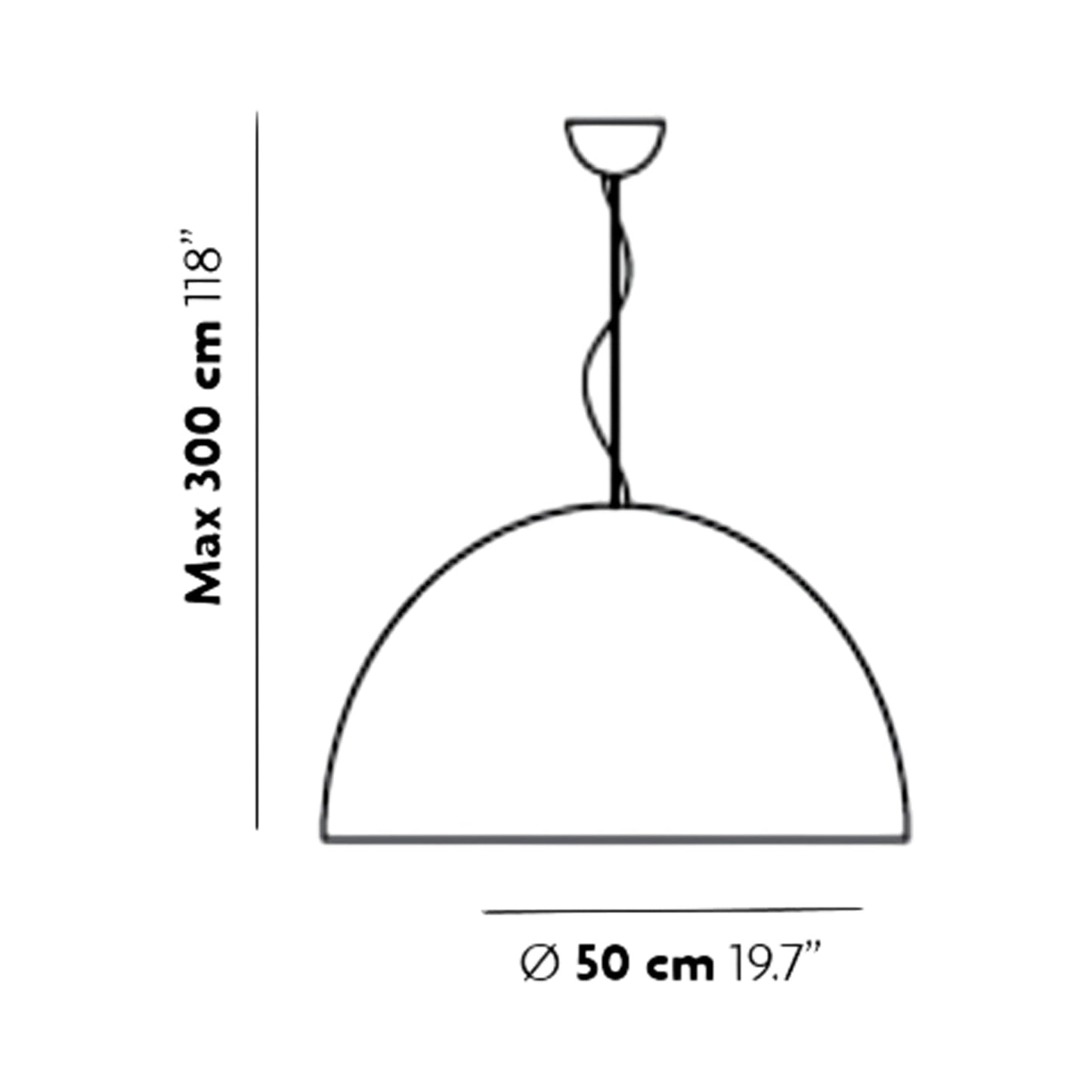 Chiara Pendant Light - line drawing.