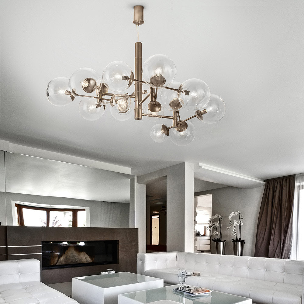 Global Chandelier in living room.