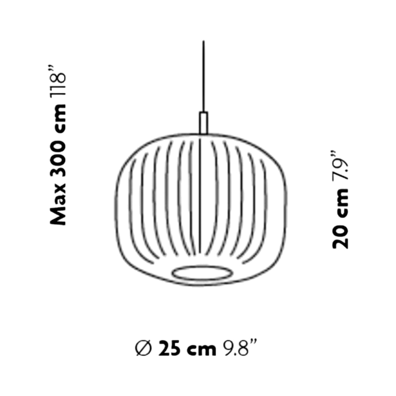 Nest 601 Pendant Light - line drawing.