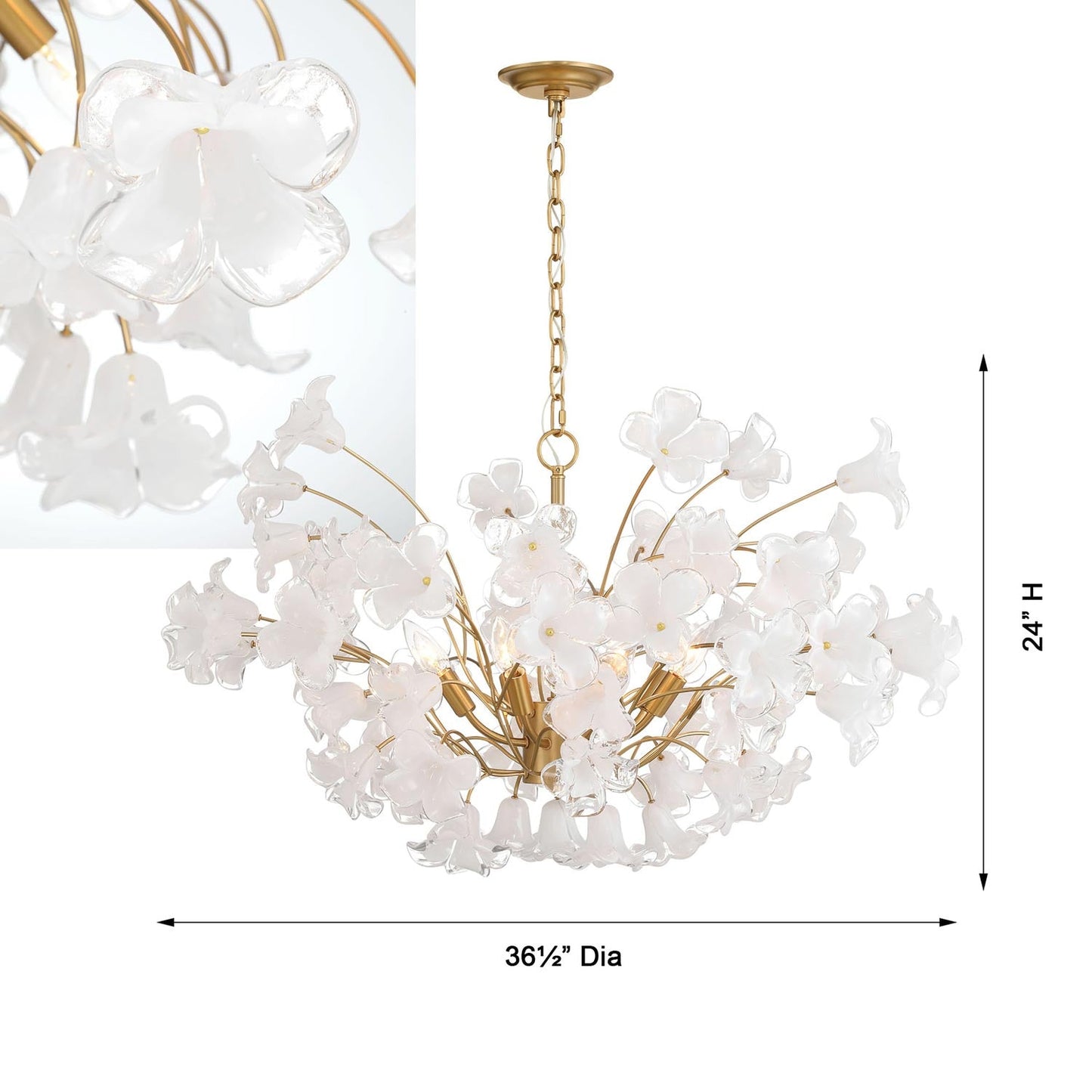Bloome Chandelier - line drawing.