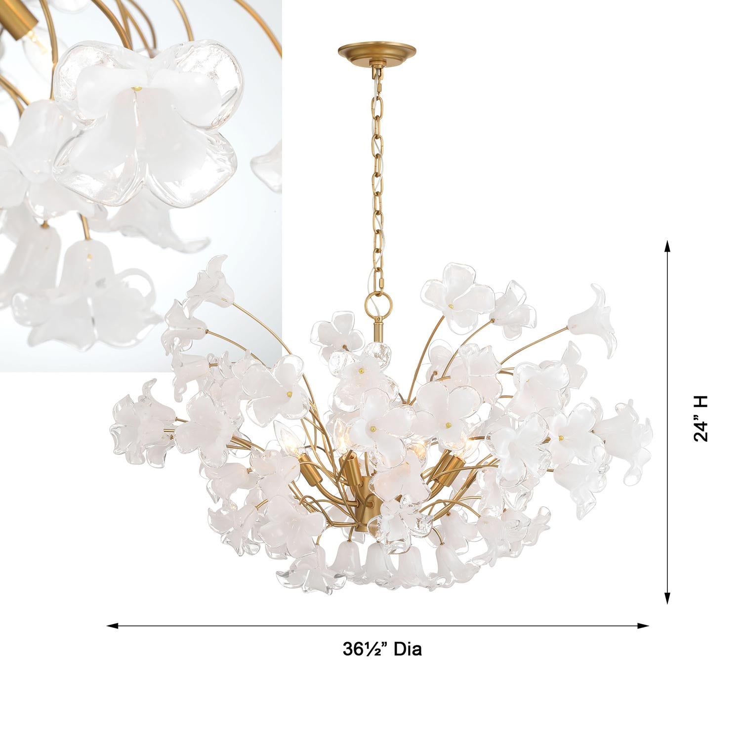 Bloome Chandelier - line drawing.