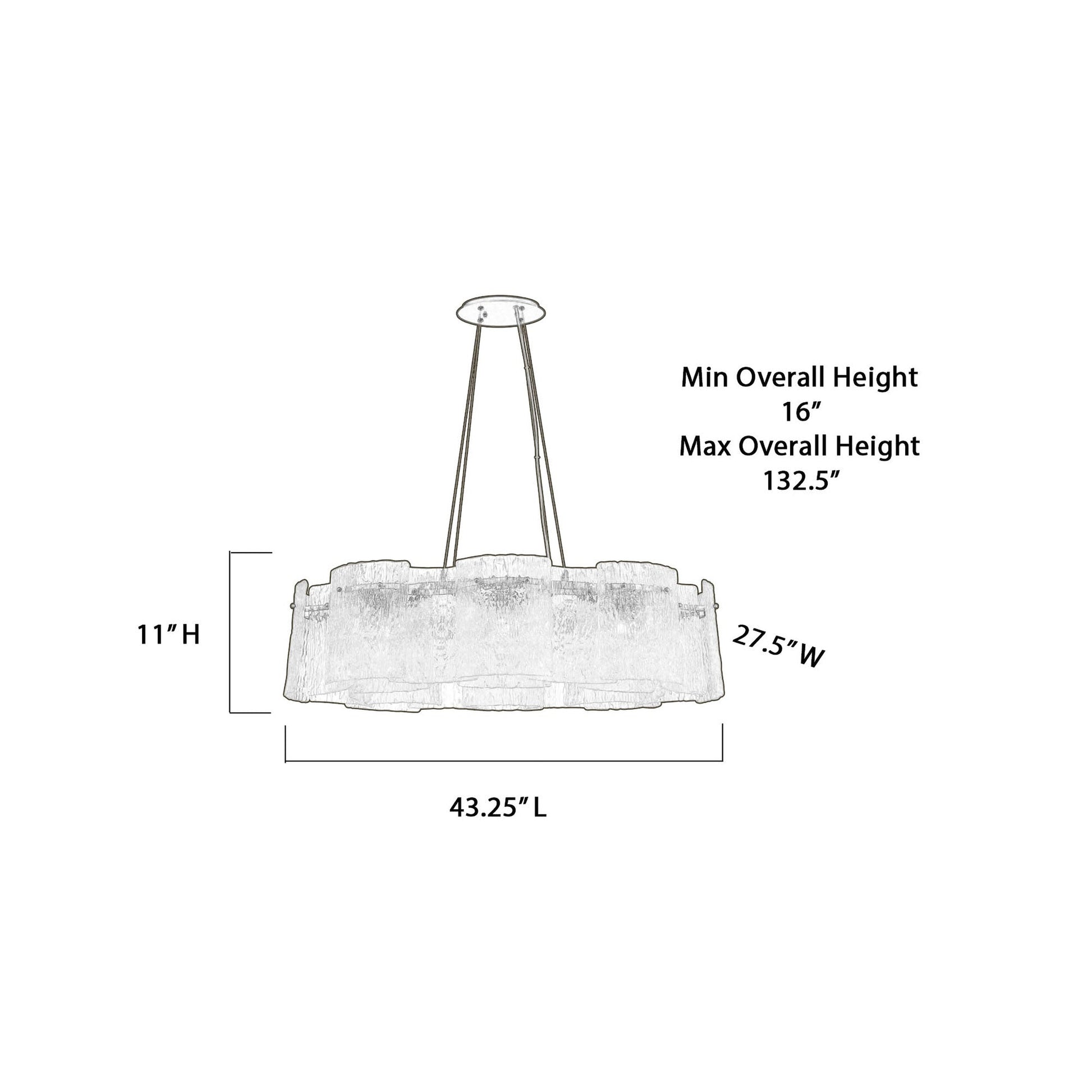 Brookstreet Pendant Light - line drawing.