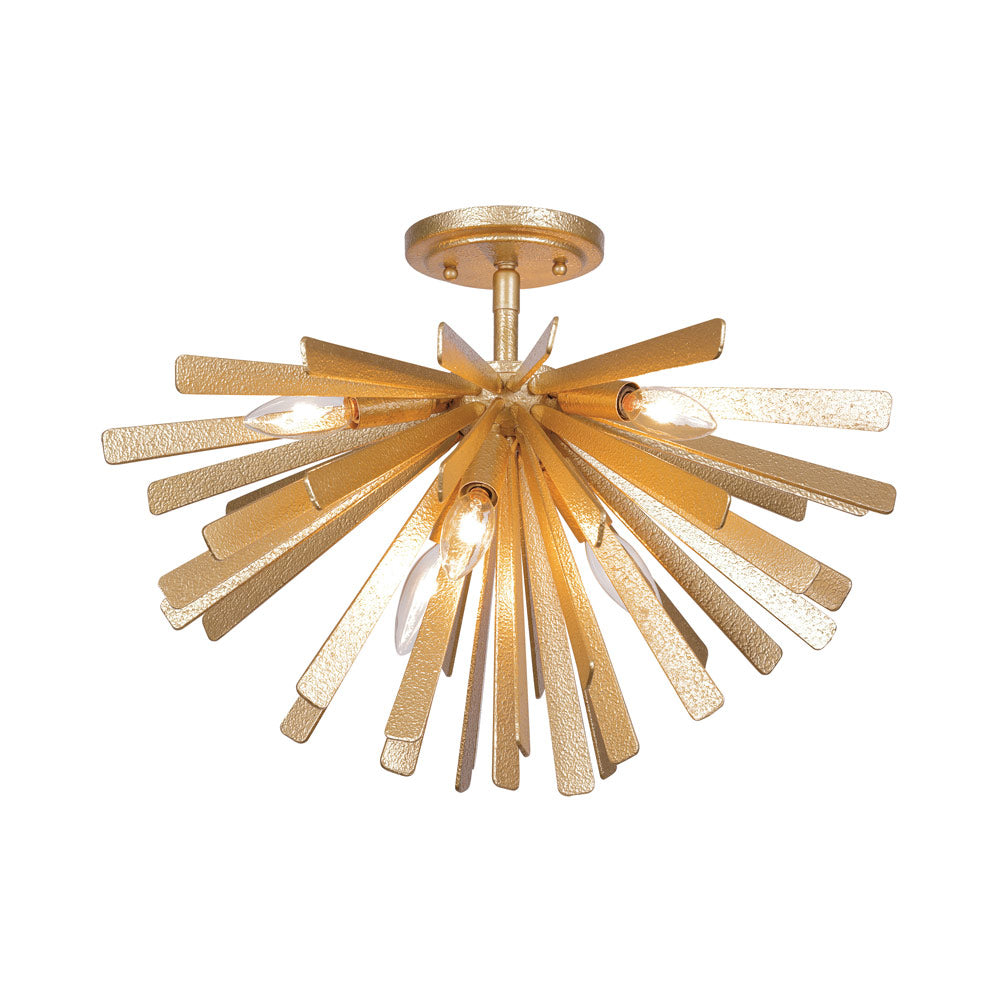 Confluence Semi Flush Mount Ceiling Light in Piastra Gold.