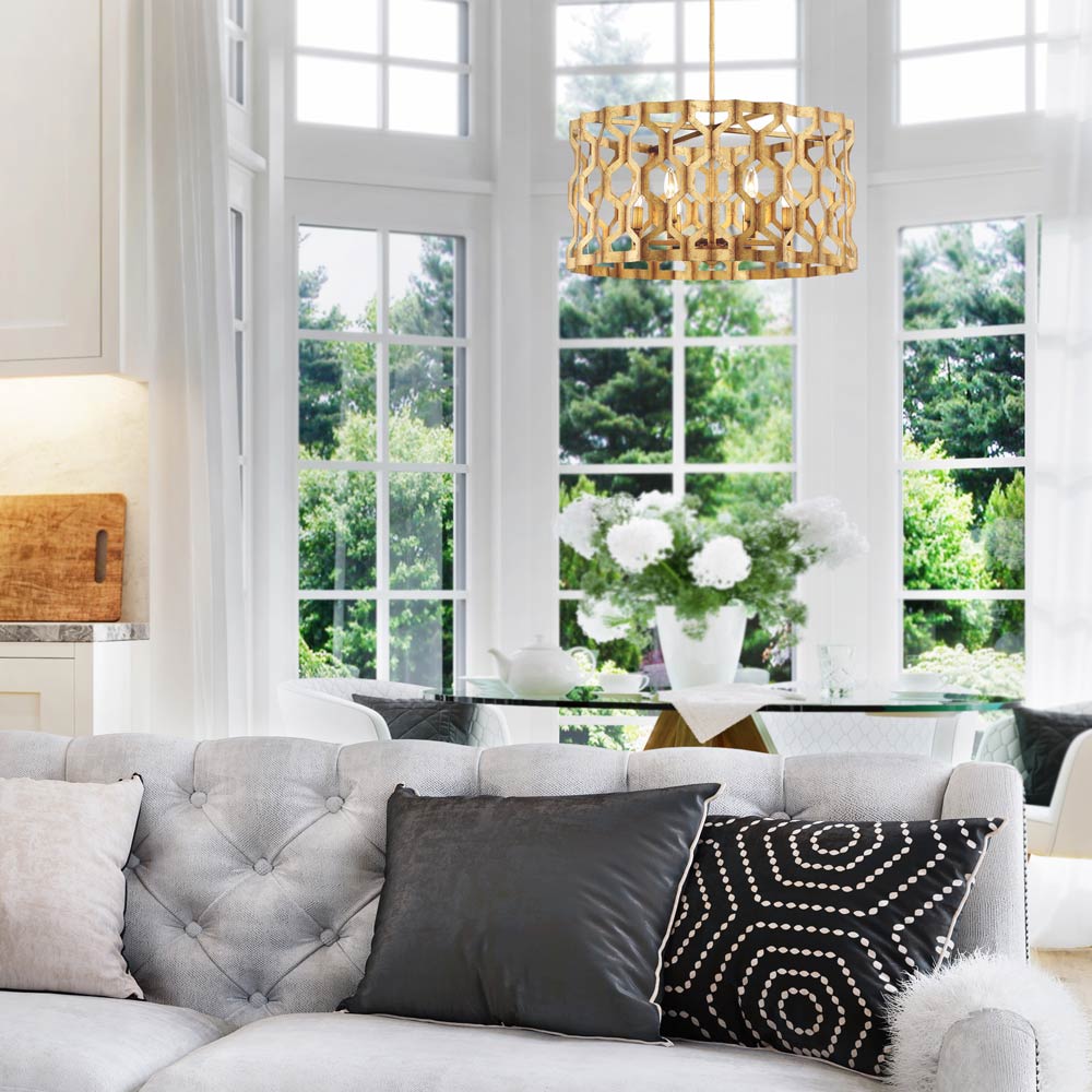 Coronade Pendant Light in living room.