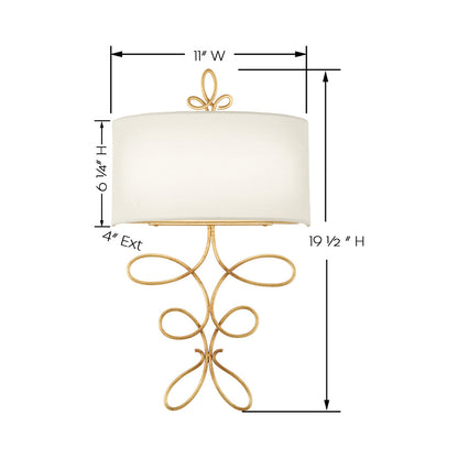 Gianella LED Wall Light - line drawing.