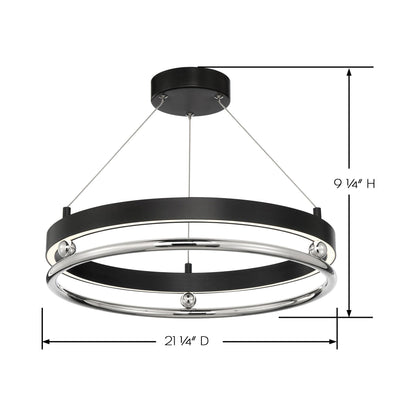 Grande Illusion N79912 LED Pendant Light - line drawing.