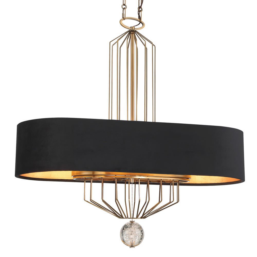 Grandeur Pendant Light in Aged Antique Brass.