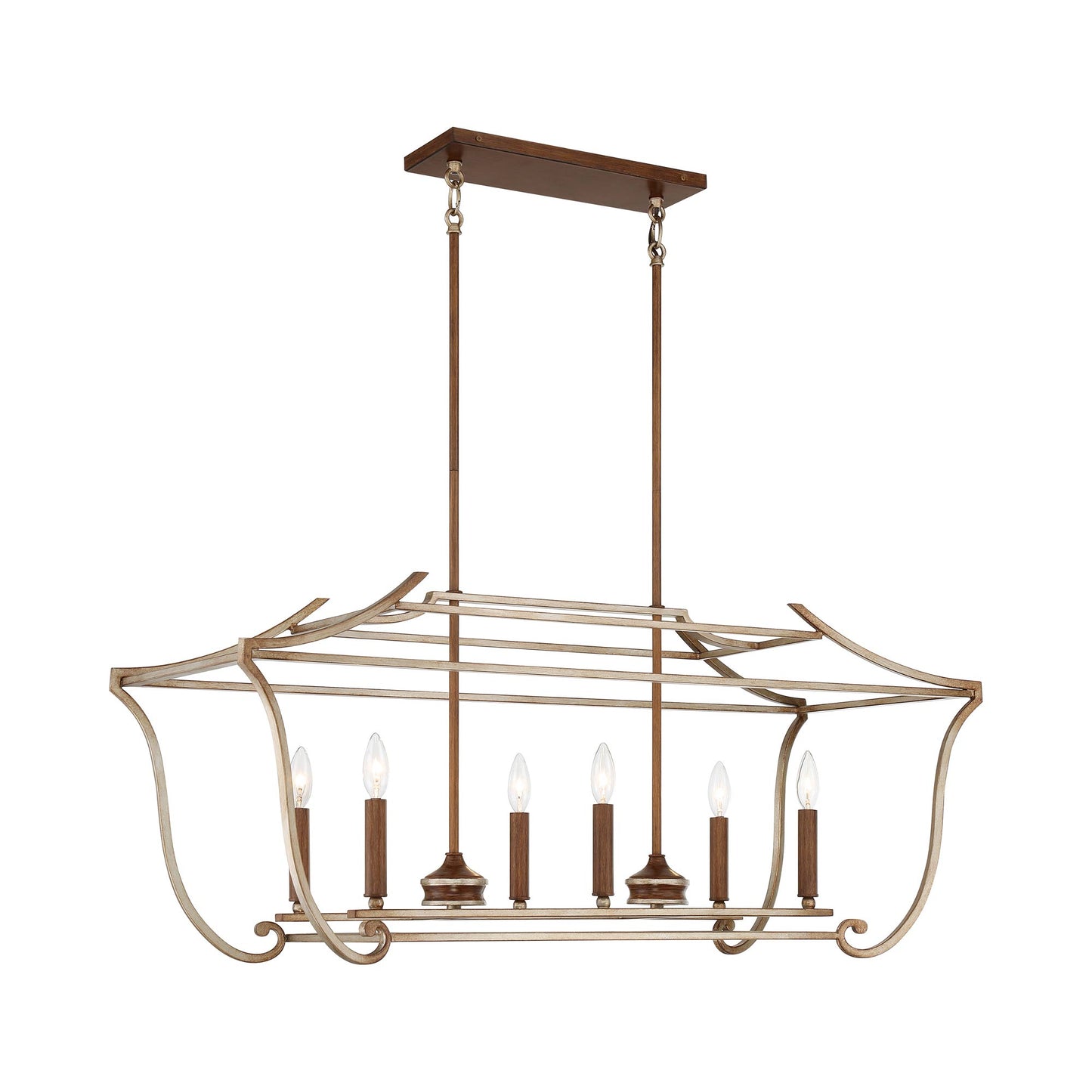 Magnolia Manor Linear Pendant Light in Detail.