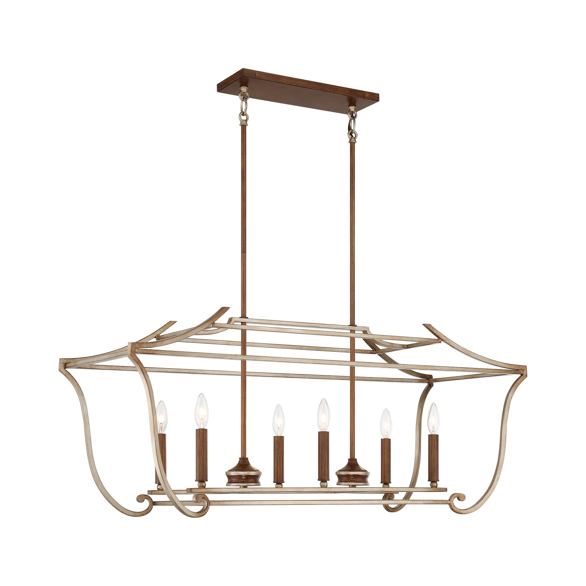 Magnolia Manor Linear Pendant Light in Detail.