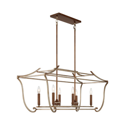Magnolia Manor Linear Pendant Light in Detail.