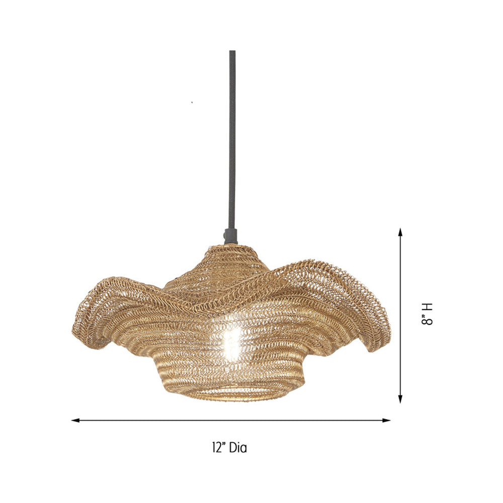 Marseille Single Pendant Light - line drawing.