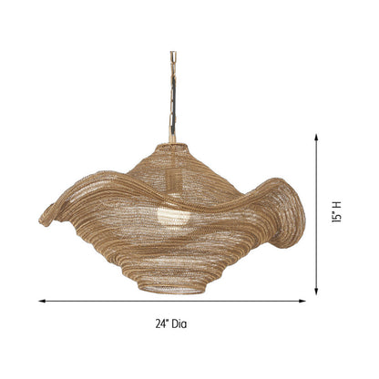 Marseille Single Pendant Light - line drawing.