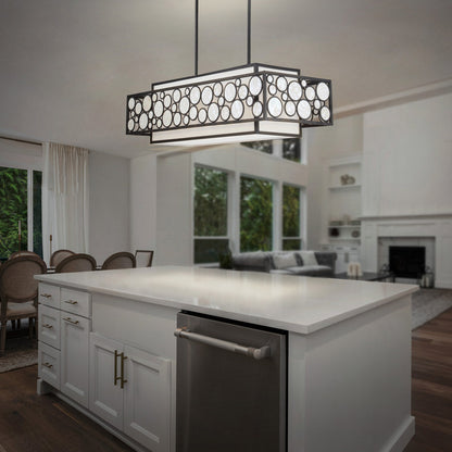 Mosaic Linear Pendant Light in kitchen.
