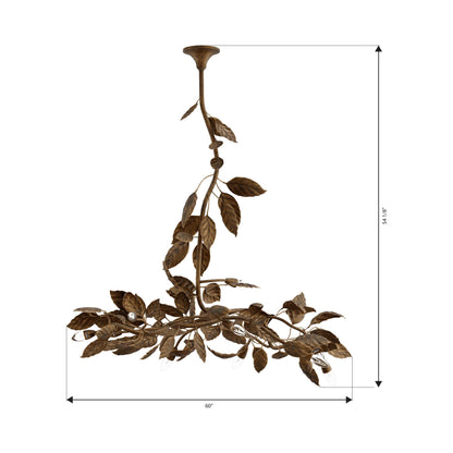 Seraphine Linear Chandelier - line drawing.