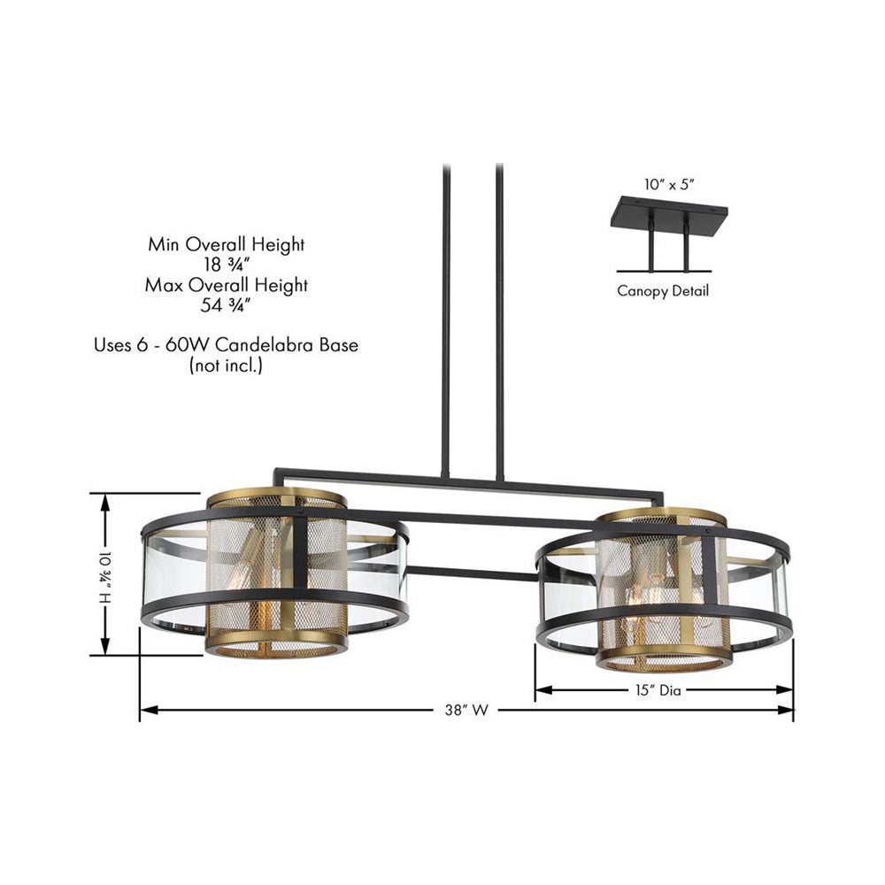 Soho Linear Pendant Light in Detail.