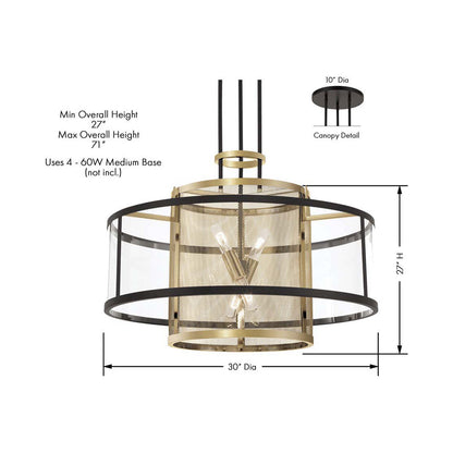 Soho Pendant Light - line drawing.