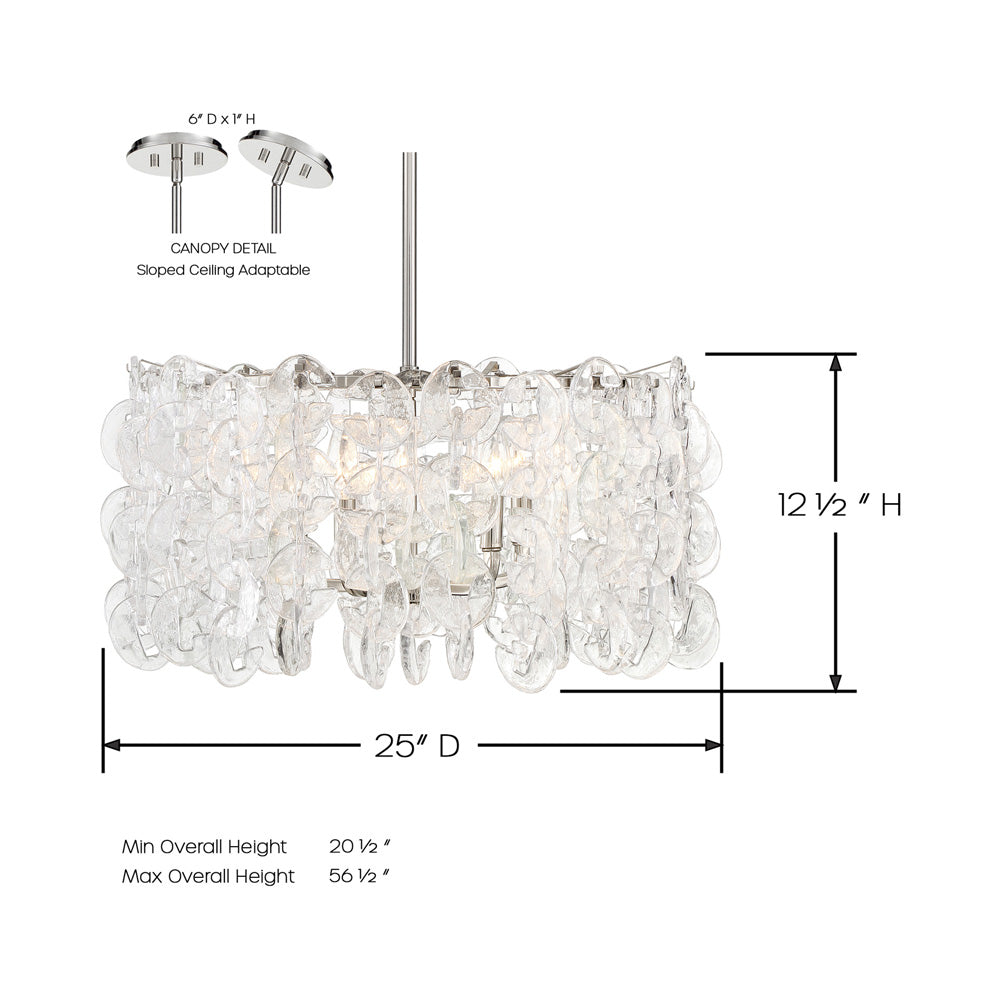 Taffinoe Pendant Light - line drawing.