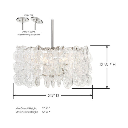 Taffinoe Pendant Light - line drawing.