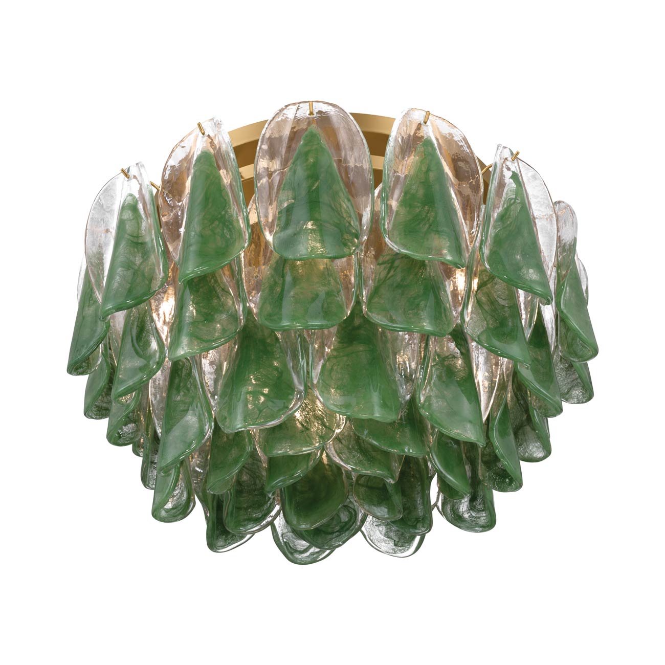 Verla Crest Flush Mount Ceiling Light in Green (6-Light).