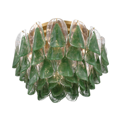 Verla Crest Flush Mount Ceiling Light in Green (6-Light).