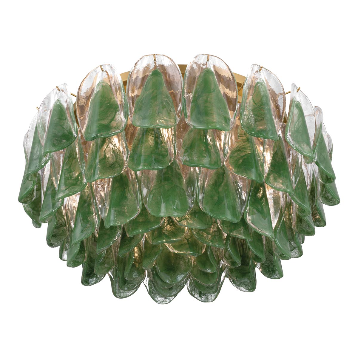 Verla Crest Flush Mount Ceiling Light in Green (11-Light).