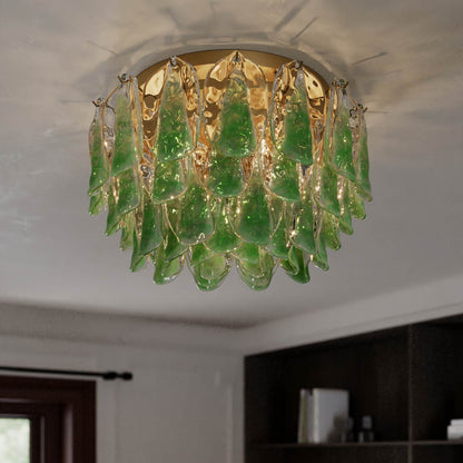 Verla Crest Flush Mount Ceiling Light in living room.