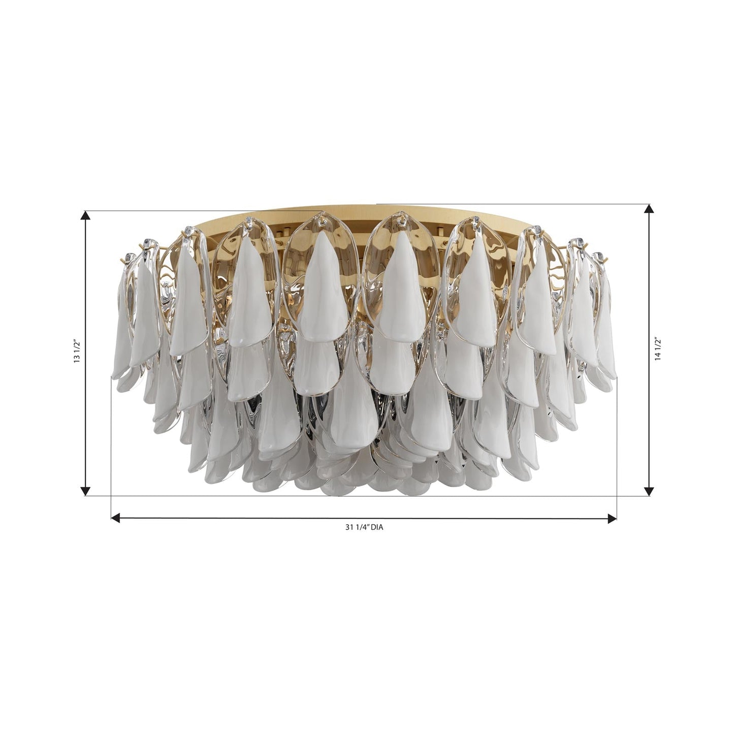 Verla Crest Flush Mount Ceiling Light - line drawing.