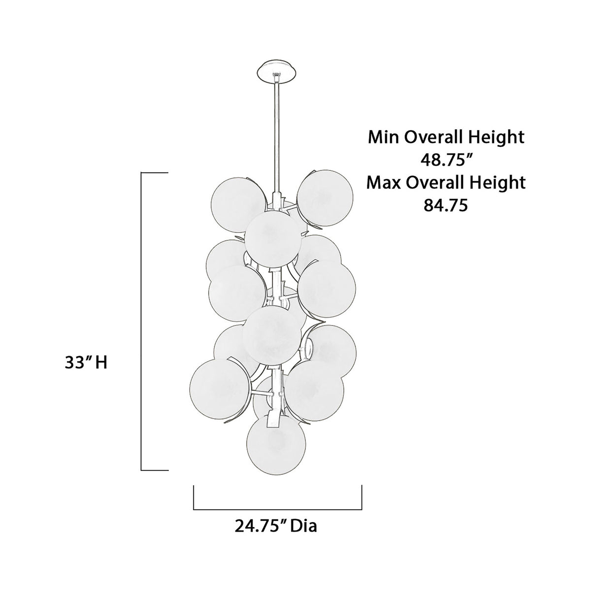 Vino Pendant Light - line drawing.