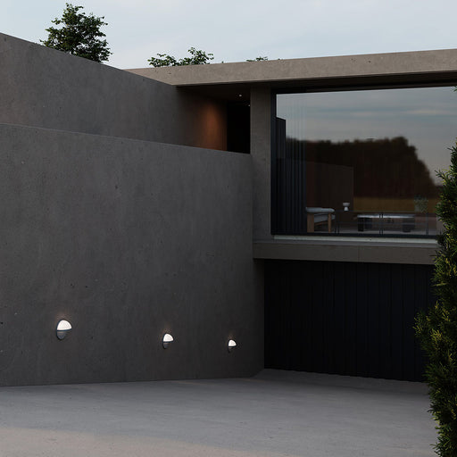 Mezza Vetro™ Outdoor LED Wall Light in Outside Area.