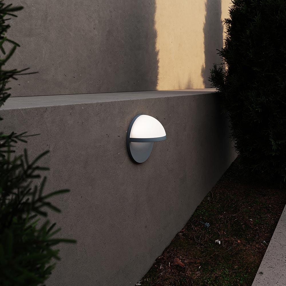 Mezza Vetro™ Outdoor LED Wall Light in Outside Area.