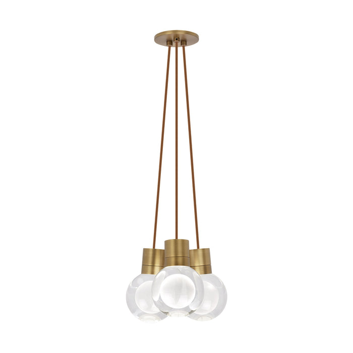 Mina 3-Light LED Pendant Light in Copper/Aged Brass.