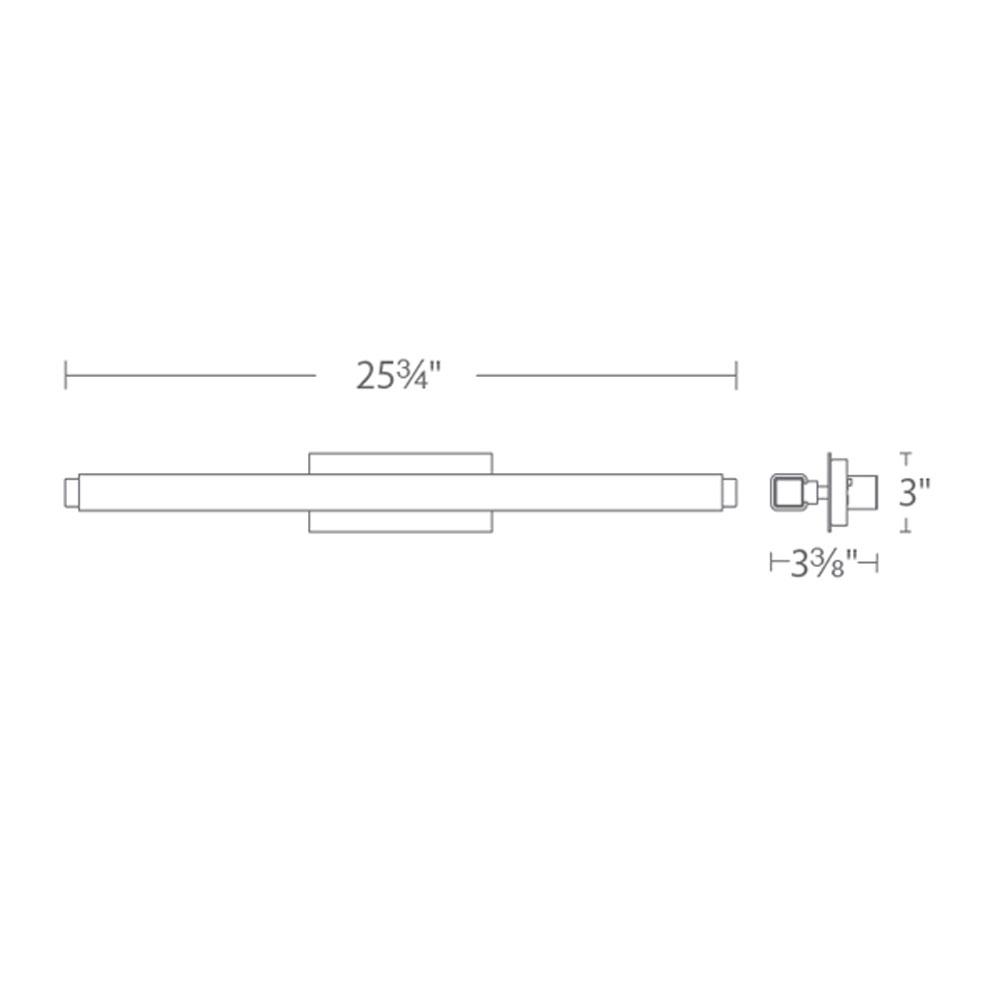 Mini Vogue LED Bath Bar- line drawing.